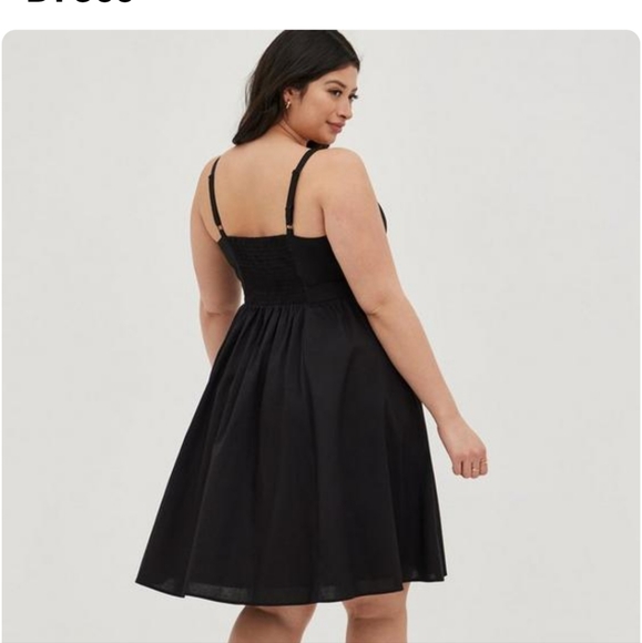 NWT Torrid mini tie front poplin skater dress - Picture 3 of 4